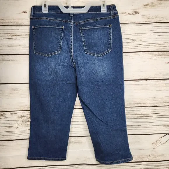 Talbots Woman's Flawless 8 Pedal Pusher Capri Denim Casual - Picture 3 of 9